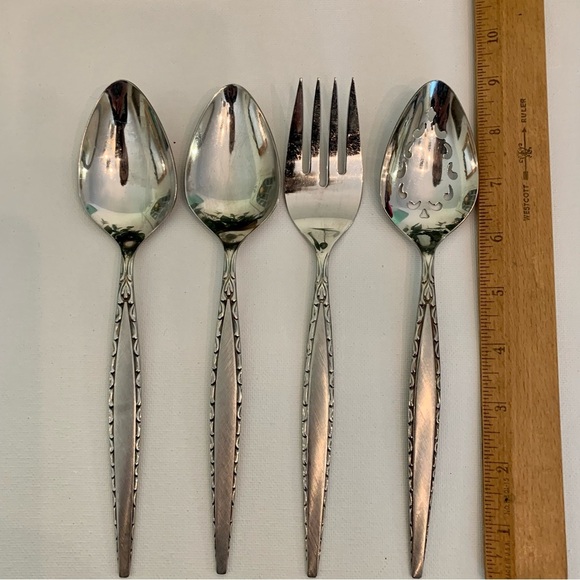 Oneida Community Venetia Stainless Flatware Serving Pieces Hostess Set Lot of 4 - Picture 3 of 9